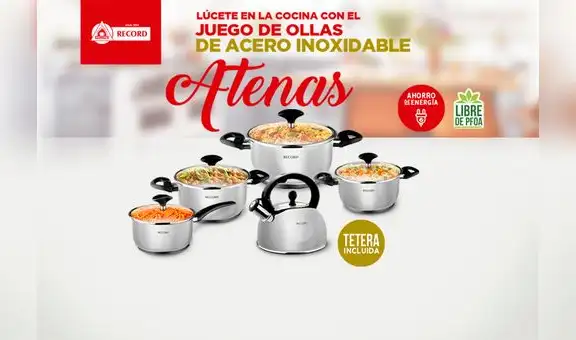 Lúcete en la cocina con el mejor juego de ollas que trae Record