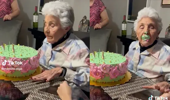 Joven le hace la broma de la torta en la cara a su abuela y ella le responde: “Estás desheredada”