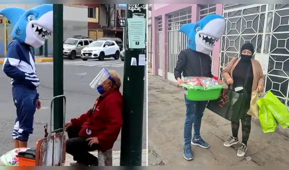 ‘Tiburón Lima’, el joven que recorre las calles de la ciudad llevando ayuda a los más necesitados [VIDEO]