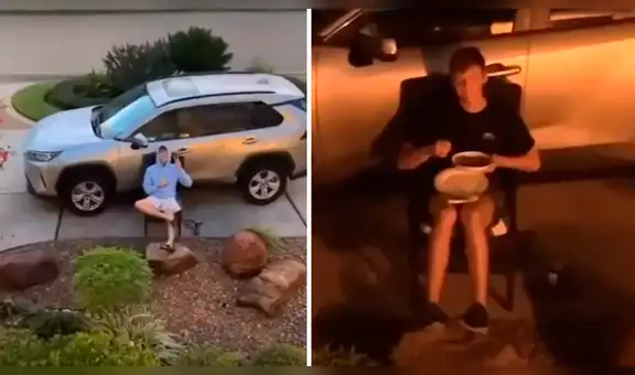 Joven se sienta todos los días frente a la casa de su novia con COVID-19 para poder verla [VIDEO]