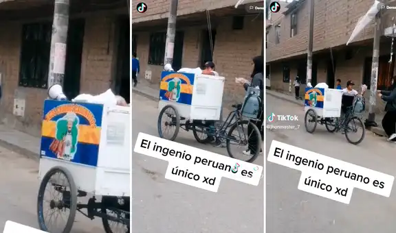 ¡Sin miedo al éxito! Emprendedor utiliza imagen de don Ramón para vender sus churros en la calle