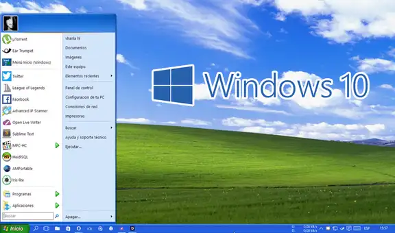 ¿Cómo modificar la apariencia de Windows 10 para que luzca como Windows XP?