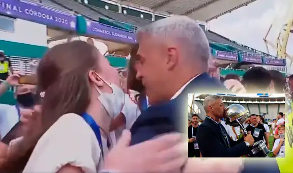 El llanto de Hernán Crespo tras ganar la Copa Sudamericana