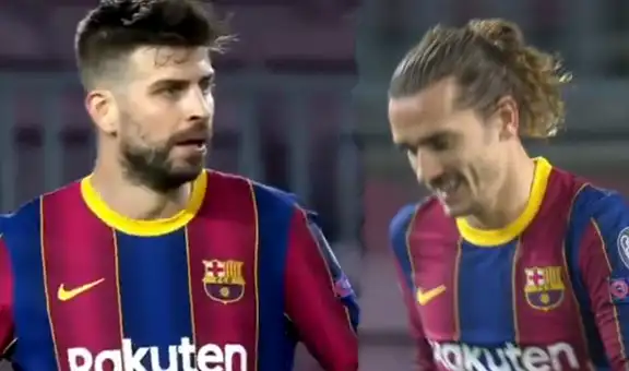 Piqué se descontroló por error de Griezmann y le reclamó enérgicamente