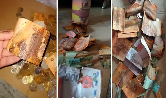 Pierde todos sus ahorros al mezclar billetes con monedas en una lata