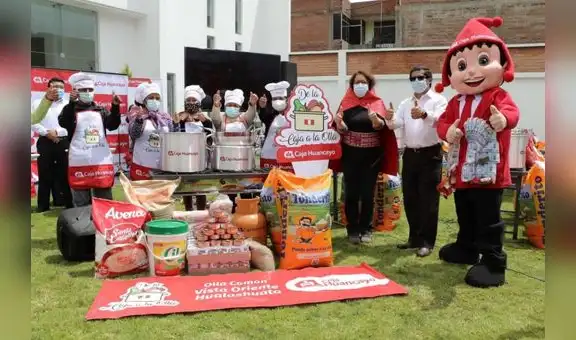 Caja Huancayo entrega con éxito kits de ollas comunes