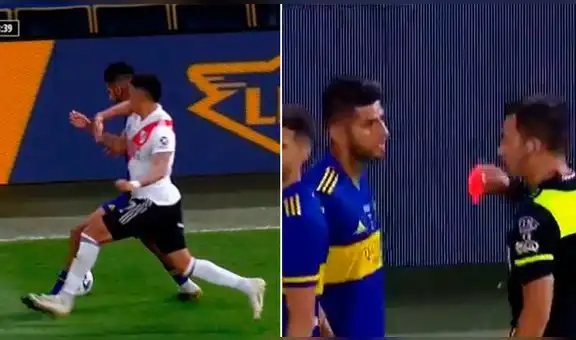 Boca vs. River: Carlos Zambrano es expulsado por codazo contra Suárez