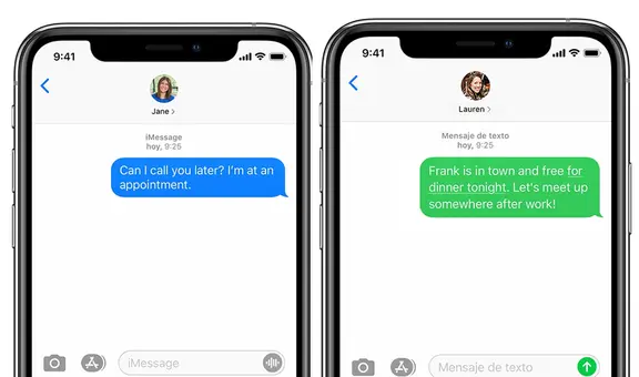 ¿Por qué los mensajes de texto en iPhone son azules y otras veces verdes?