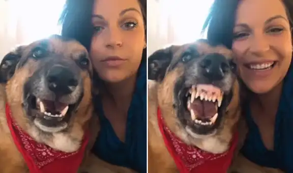 Intenta tomarse un selfie con su perro, pero este tiene inesperada reacción