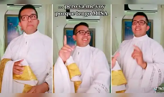 Sacerdote realiza divertido baile y cuenta cómo se prepara para dar misa