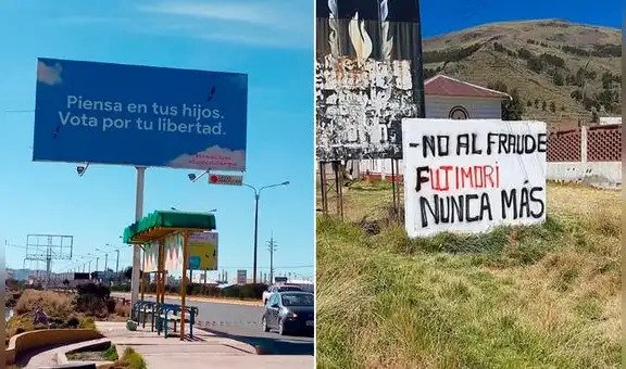 Puno: aparecen propagandas en contra de Pedro Castillo y Keiko Fujimori