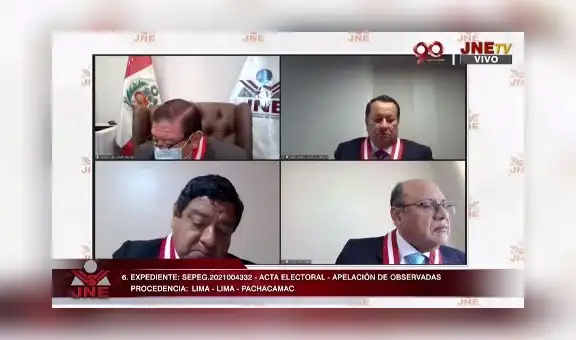 JNE reanuda este lunes revisión de apelaciones de pedidos de nulidad