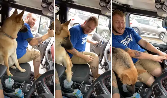 Perro se ‘pelea’ con el novio de su dueña por ir en el asiento delantero del auto