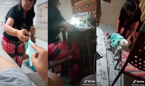 Su mamá no quería una perrita, pero ahora hasta le confecciona un vestido a su mascota