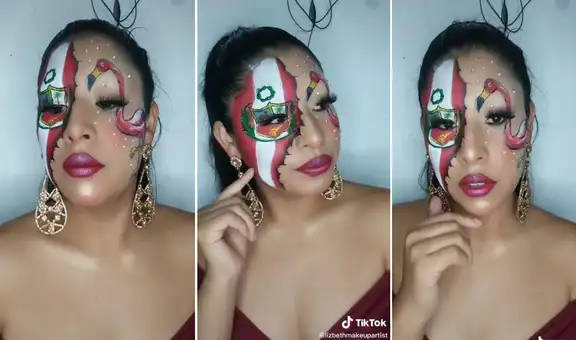 Joven peruana realiza maquillaje inspirado en símbolos patrios y resultado sorprende