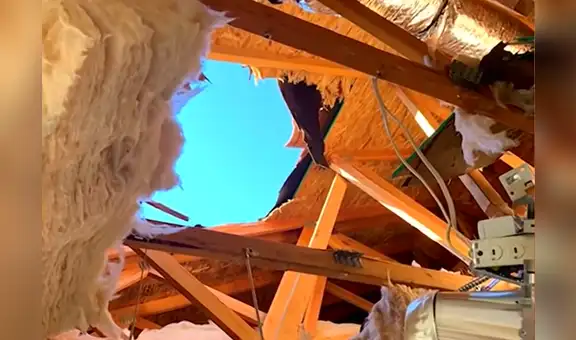 Paracaidista sobrevive a caída de más de 4.500 metros de altura y atraviesa el techo de una casa