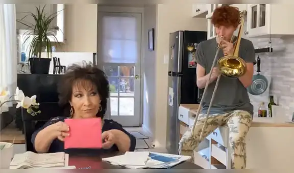 Joven le pone banda sonora a las tareas diarias de su madre con un trombón