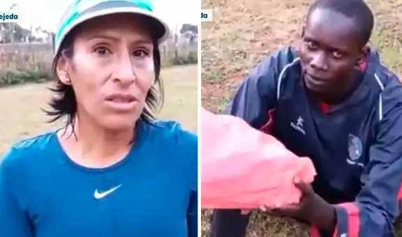 Tokio 2020: Gladys Tejeda le regaló unas zapatillas a un maratonista keniano