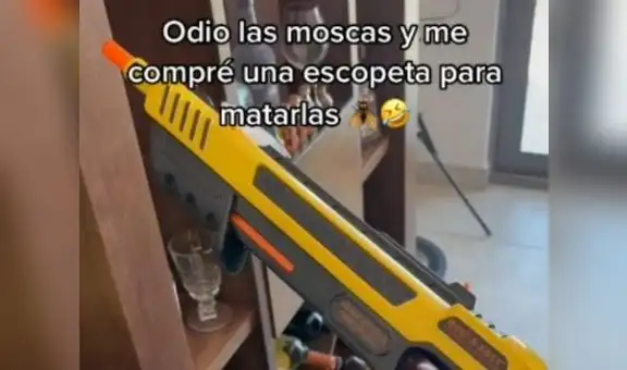 Hombre crea una ‘escopeta’ que utiliza agua con sal para acabar con las moscas