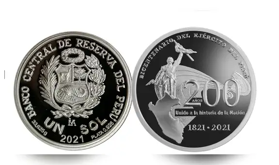 BCRP lanza nueva moneda alusiva a los 200 años del Ejército del Perú
