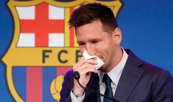 ¡Un millón de dólares! Subastan pañuelo que usó Messi en su despedida del Barcelona