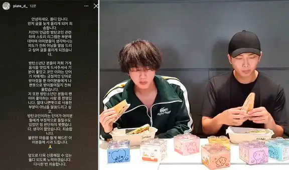BTS: restaurante se disculpa por incidente con RM y Jin en VLive