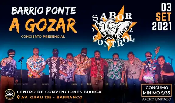Sabor y Control anuncia concierto presencial este 3 de setiembre