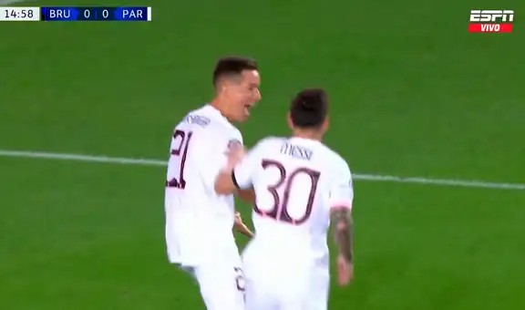 PSG vs. Brujas: Ander Herrera abre el marcador en el debut de Messi en Champions League