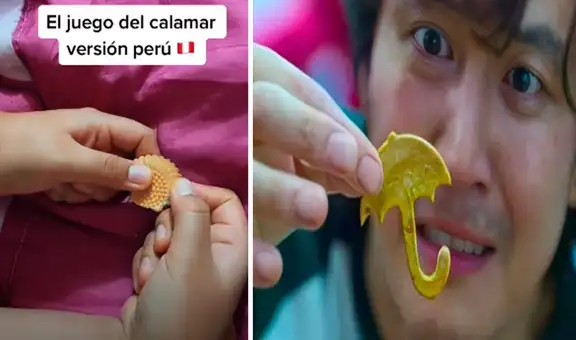 Fanático peruano de El juego del calamar intenta pasar reto usando una galleta margarita