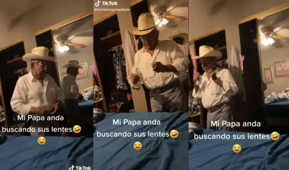 Hombre busca sus lentes por todos lados, pero no se percata de que los tenía puestos