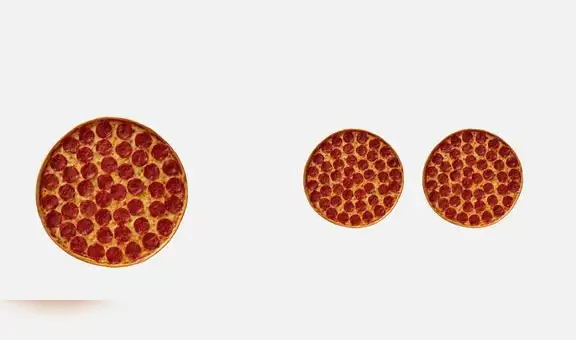 Explican con matemáticas si es mejor pedir dos pizzas medianas o una familiar