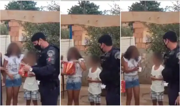Policías regalan celular a niña para que no pierda sus clases virtuales tras sufrir robo