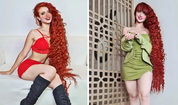 ‘Rapunzel pelirroja’ se hace viral por su larga y cuidada cabellera