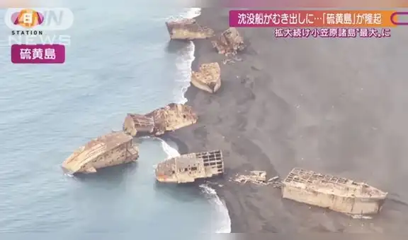 Barcos de II Guerra Mundial emergen desde lo profundo del mar en Islas japonesas Ogasawara