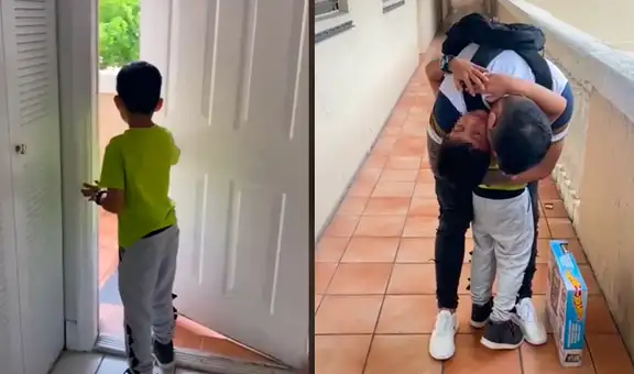 Niño se reencuentra con su papá venezolano después de dos años y tiene conmovedora reacción