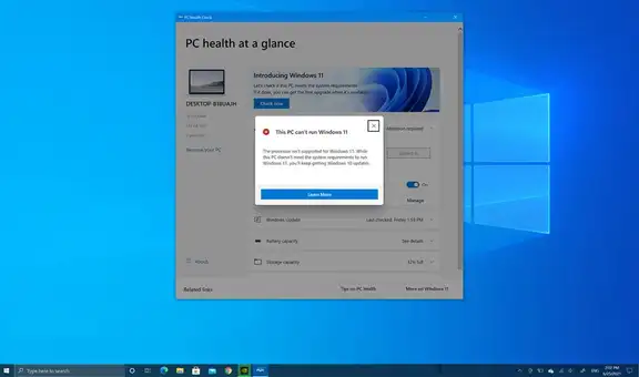 Windows 10: Microsoft instala a la fuerza herramienta para comprobar compatibilidad con Windows 11