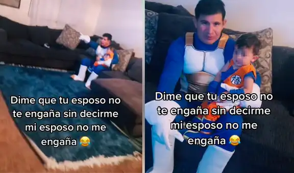 Papá fanático de Dragon Ball Z realiza tierno cosplay con su hijo