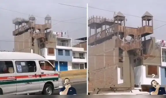 Vivienda peruana se vuelve viral por tener construido un ‘castillo’ en el último piso