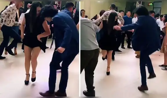 Jóvenes sorprenden a invitados de fiesta con sus pasos de baile al ritmo de huayno