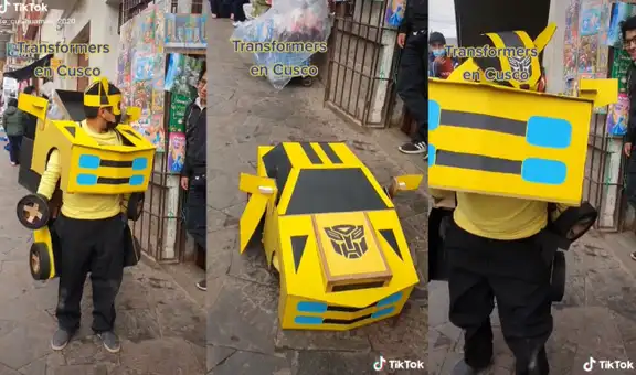 Joven peruano impresiona con su creativo disfraz de Transformers