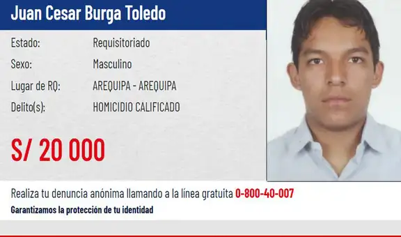 Arequipa: ¿Quién es Juan Burga Toledo y por qué la Policía lo busca desde hace 10 años?