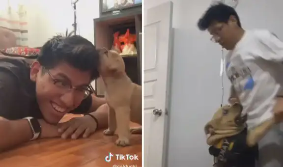 Joven muestra la tierna relación que tiene con su perrito al que adoptó desde bebé