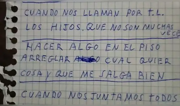 La conmovedora lista que pone contento a un abuelo: “Arreglar cualquier cosa y que me salga bien”