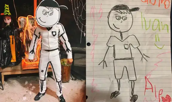 Profesor se disfraza del dibujo que le hizo en un papel su alumna fallecida