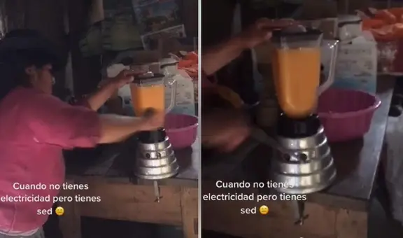 Mujer utiliza una licuadora manual cuando no tiene electricidad y sorprende a miles