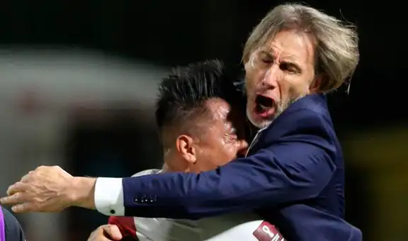 Cuenta oficial del Mundial resaltó festejo entre Ricardo Gareca y Christian Cueva