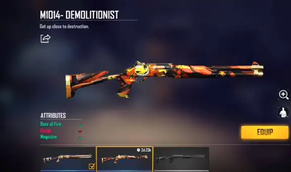 Free Fire: ¿cómo reclamar gratis la skin M1014-Demolitionist?
