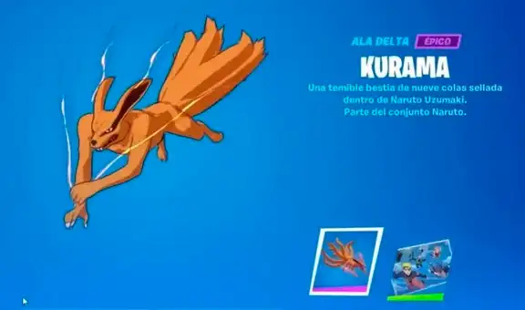 Fortnite: ¿cómo conseguir gratis el ala delta de Kurama y otros objetos de Naruto Shippuden?