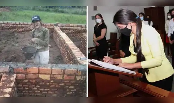 Joven laboró como albañil para pagar su universidad y hoy se titula como abogada