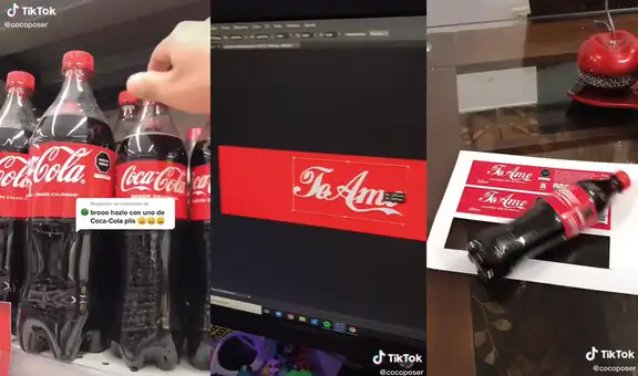 Modifica el diseño de conocida marca de gaseosa con mensajes amorosos y cautiva las redes